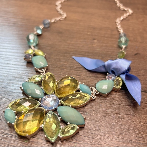 Elegant Blue and Green Gemstone Long Necklace - Picture 2 of 4